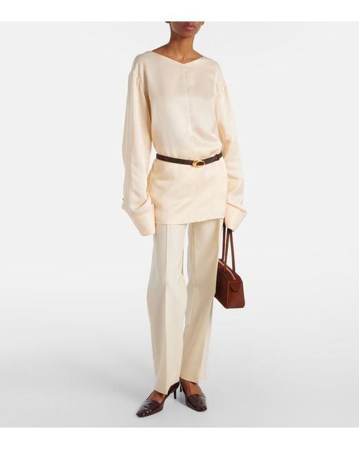 Khaite Natural Durion Satin Top