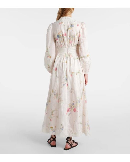 Zimmermann White Maxikleid Lucky Aus Baumwolle