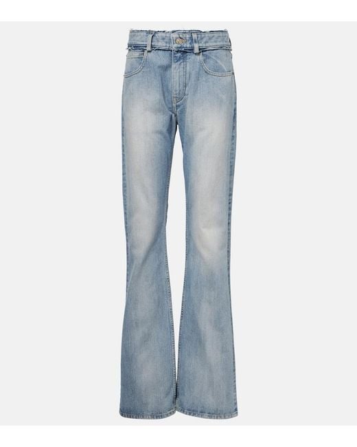 Balenciaga Blue Low-Rise Faded Straight Jeans