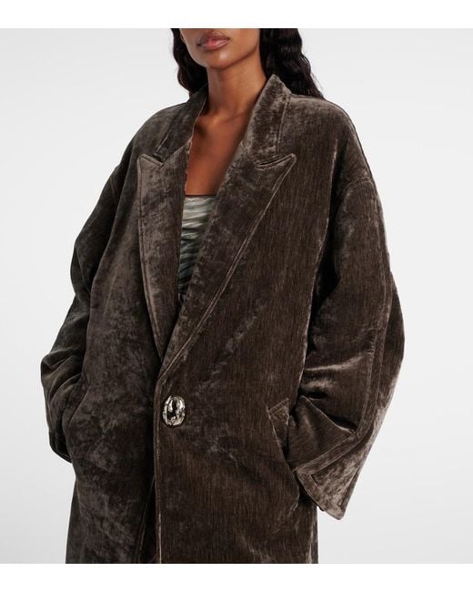 JACQUES WEI Brown Shearling-Trimmed Coat