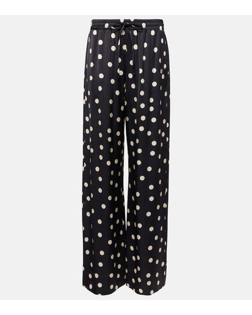 Stella McCartney Black Polka-dot High-rise Wide-leg Pants