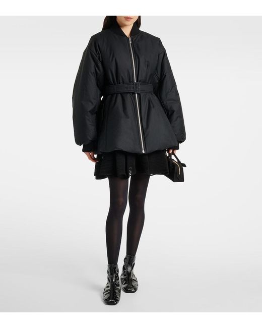 Alaïa Black Belted Cotton-Blend Bomber Jacket
