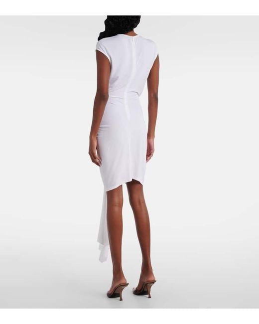 Vestido Corto De Jersey Con Aberturas Fruncido Christopher Esber de color White