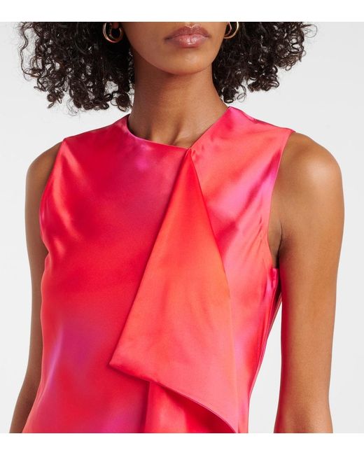 Roksanda Red Kiara Printed Draped Top