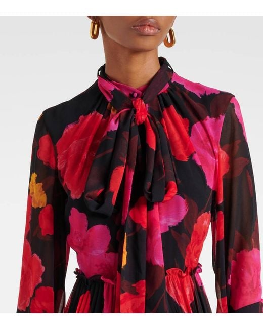 Erdem Red Robe Aus Voile