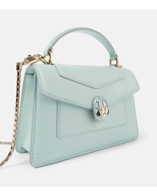 BVLGARI Blue Tote Bag Serpenti Forever Aus Leder