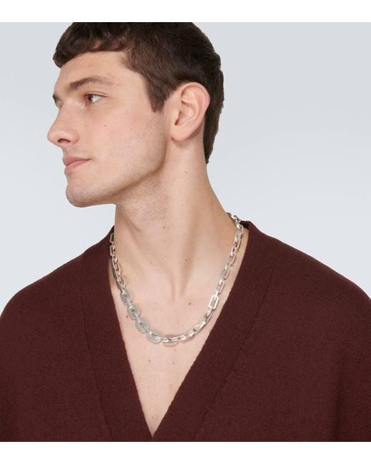 Jil Sander White Chain Necklace for men