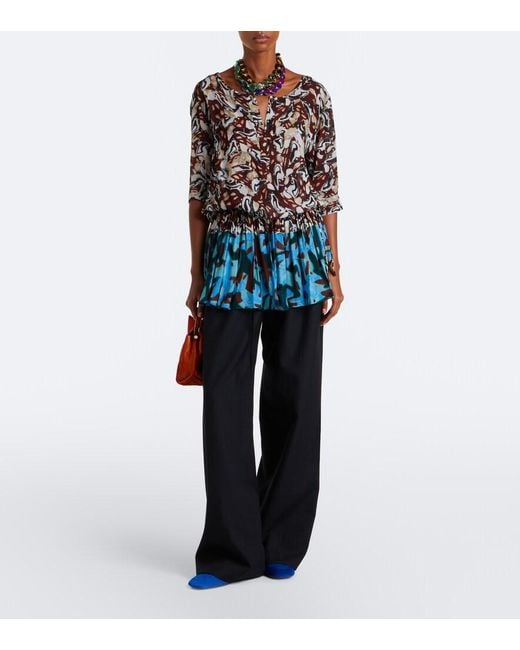 Dries Van Noten Blue Calf Hair Loafers