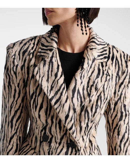 Abrigo Cruzado De Pelo Sintetico Estampado ROTATE BIRGER CHRISTENSEN de color Black