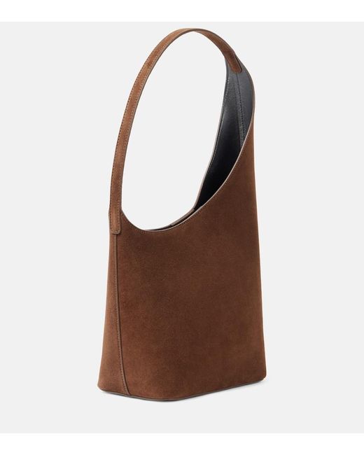 Cabas Demi Lune En Daim Aesther Ekme en coloris Brown
