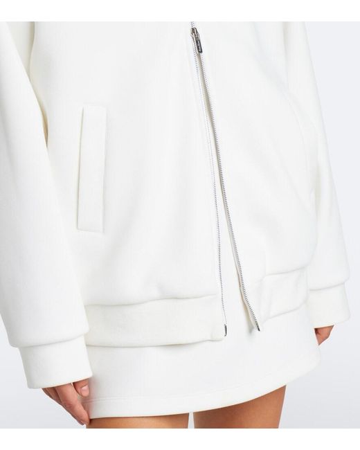 Miu Miu White Cotton Pique Blouson Jacket