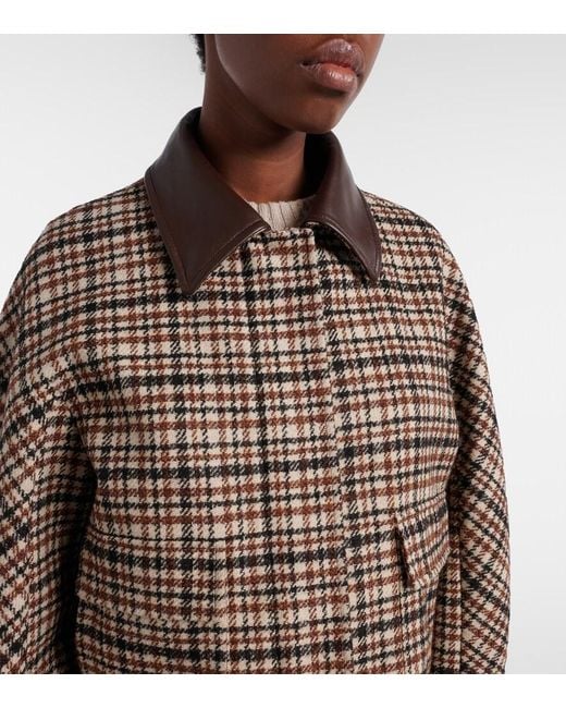 Brunello Cucinelli Brown Checked Wool And Alpaca-Blend Jacket