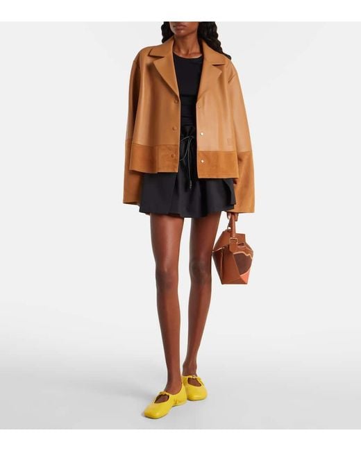 Loewe Brown Pyjama Leather And Suede Jacket