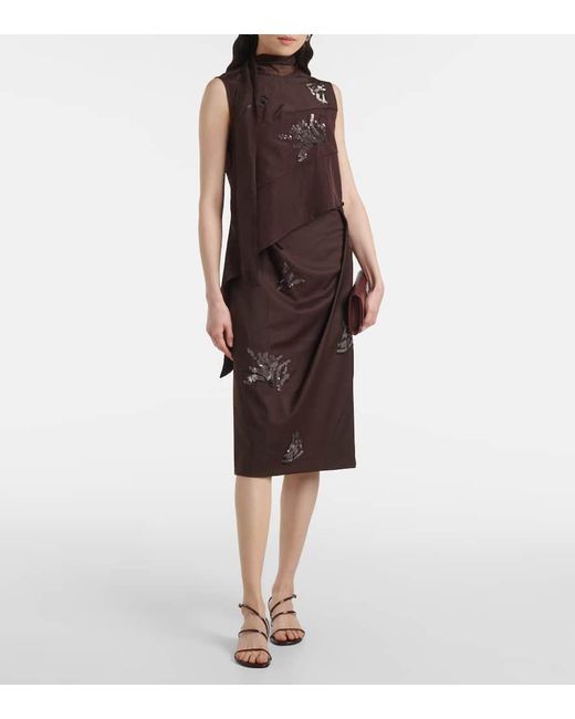 Top Asimmetrico Con Sciarpa di JACQUES WEI in Brown