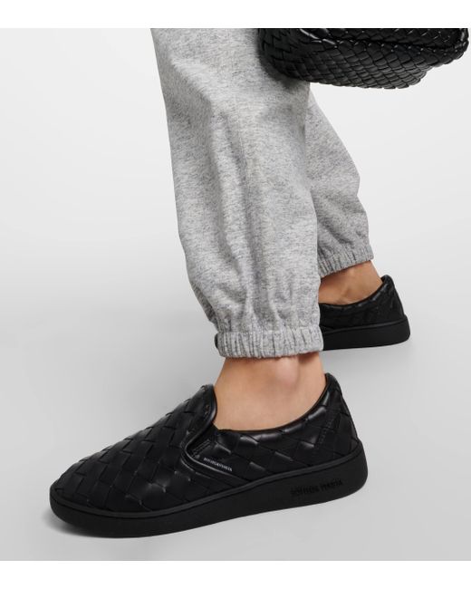 Bottega Veneta Black Sawyer Leather Slip-on Sneakers