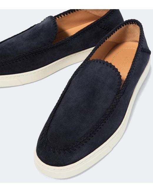 Giorgio Armani Blue Divo Suede Slip-on for men