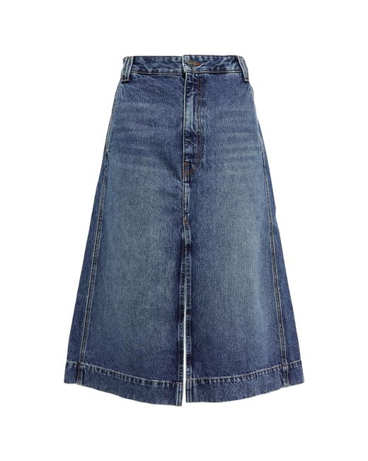 Khaite Denim Midi Skirt in Blue | Lyst