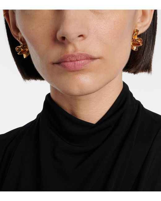 Bottega Veneta Metallic Anemone Small-Plated Earrings