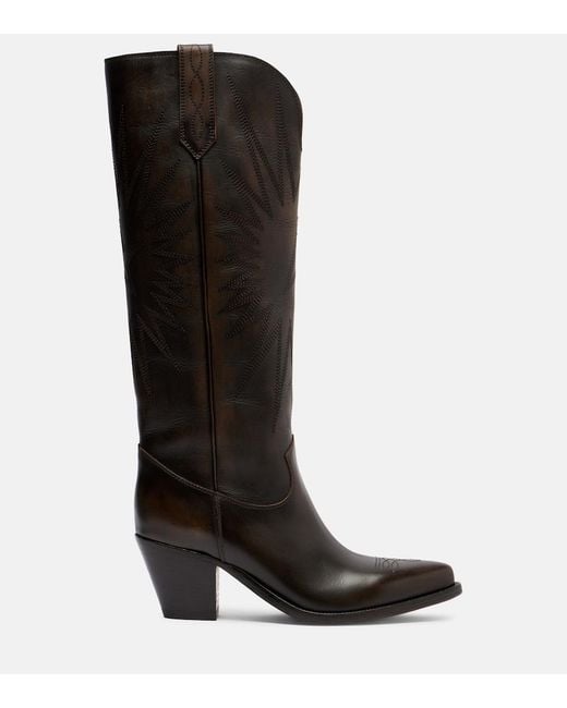 Golden Goose Deluxe Brand Black Wish Star Leather Cowboy Boots