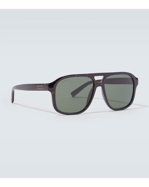 Occhiali Da Sole Aviator Web Stripe di Gucci in Brown da Uomo