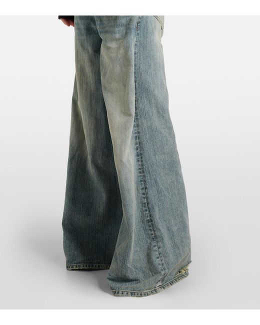 Balenciaga Blue Mid-Rise Wide-Leg Jeans