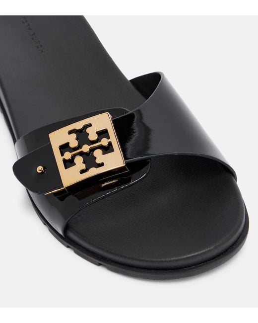 Tory Burch Black Double T Slides