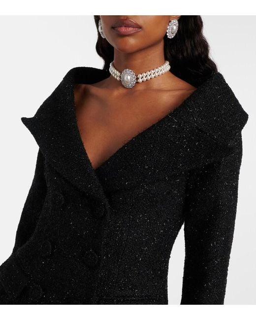 Self-Portrait Black Boucle Minidress