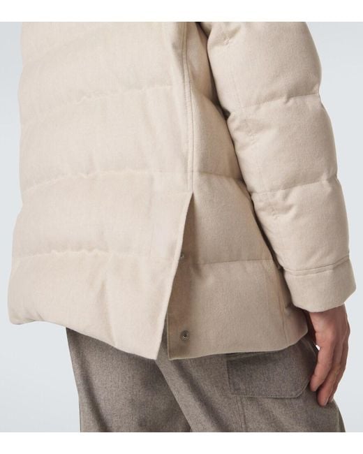 Brunello Cucinelli Natural Wool Flannel Down Parka for men