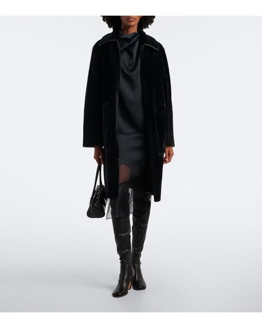 Joseph Black Caspian Reversible Leather And Shearling Coat