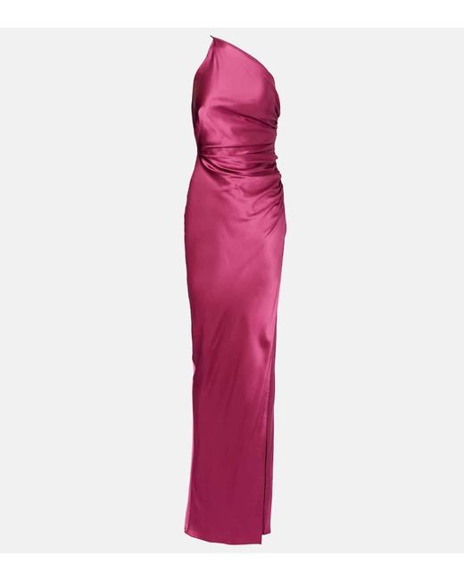 The Sei Purple Asymmetrische Robe Aus Seidensatin