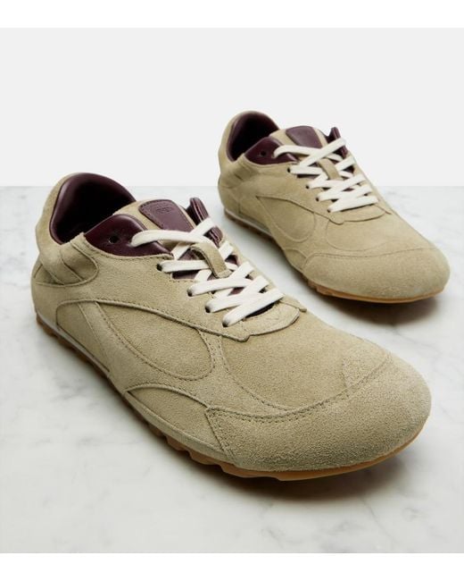 Bottega Veneta Green Orbit Flash Suede Sneakers