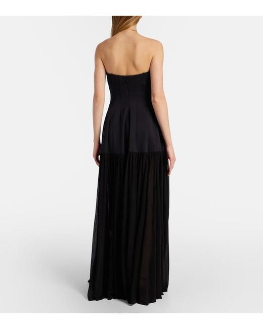Jonathan Simkhai Black Strapless Tulle Maxi Dress