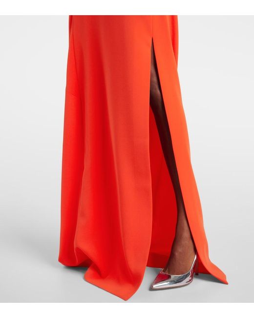 Max Mara Orange Chain-Detail Cady Gown