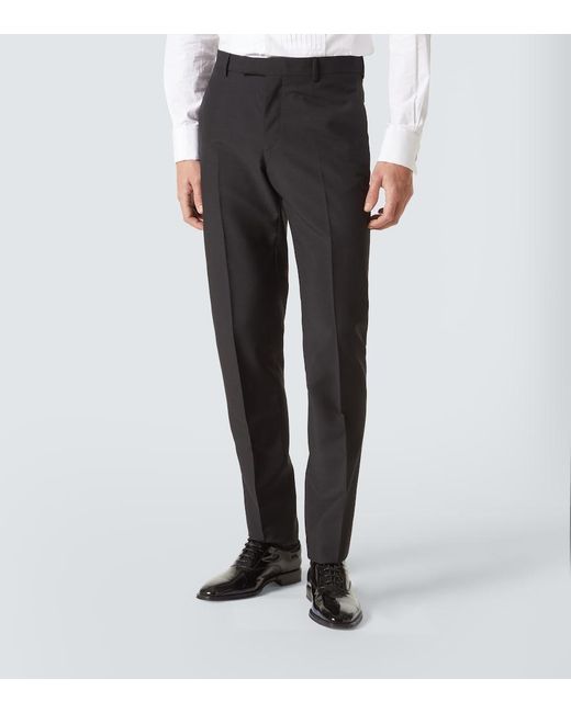 Lardini Black Wool And Mohair Suit Pants for men