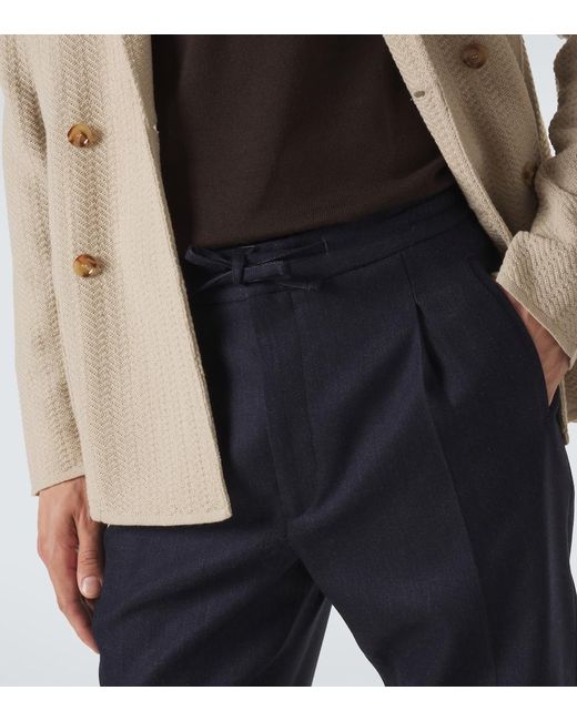 Lardini Blue Wool Slim Pants for men