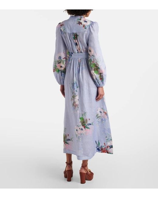 Abito Midi Everley di Zimmermann in Blue