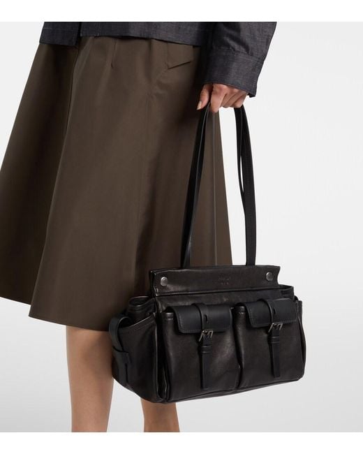 Prada Black Route Leather Tote Bag