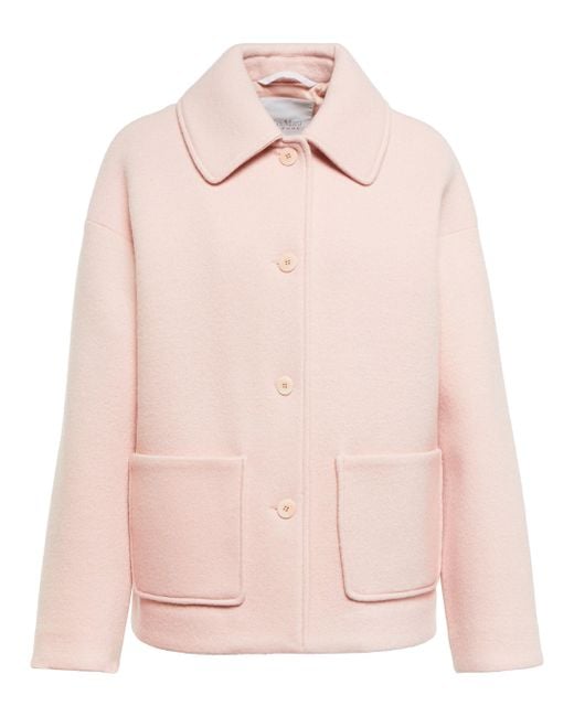 Max Mara Pink Nolana Boucle Wool-blend Jacket