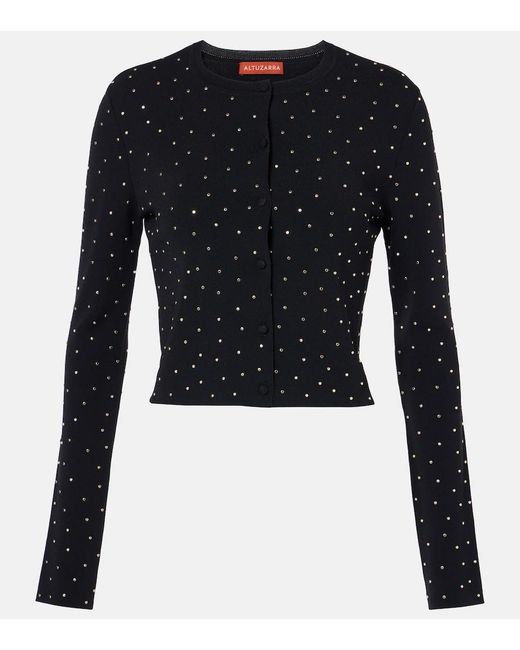 Altuzarra Blue Ferris Embellished Cropped Cardigan