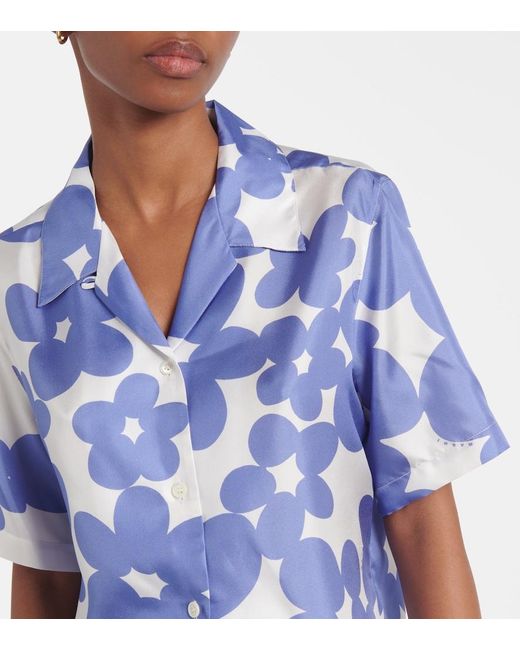 Marni Blue Floral-Print Shirt