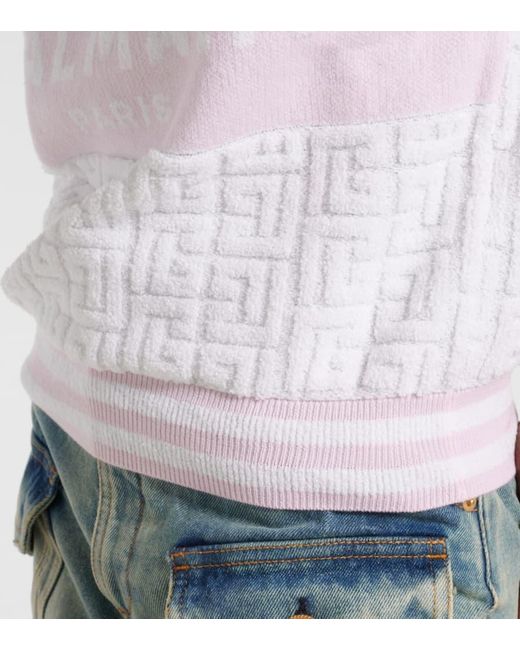 Balmain White Top Monogram Aus Strick