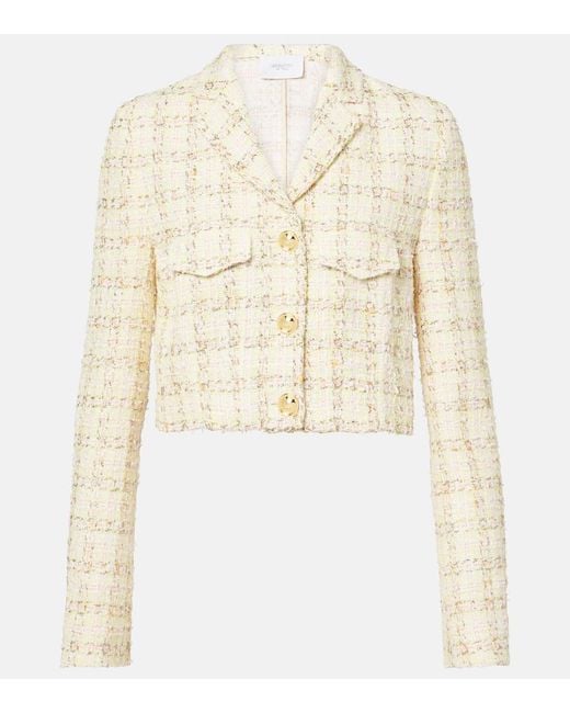 Giambattista Valli Natural Checked Cotton-Blend Jacket