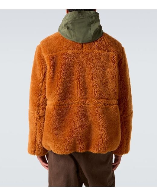 Sacai Orange Wool-Blend And Canvas Jacket for men