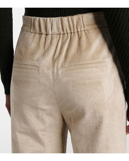 Veronica Beard Natural Grigore Cotton-Blend Corduroy Wide-Leg Pants