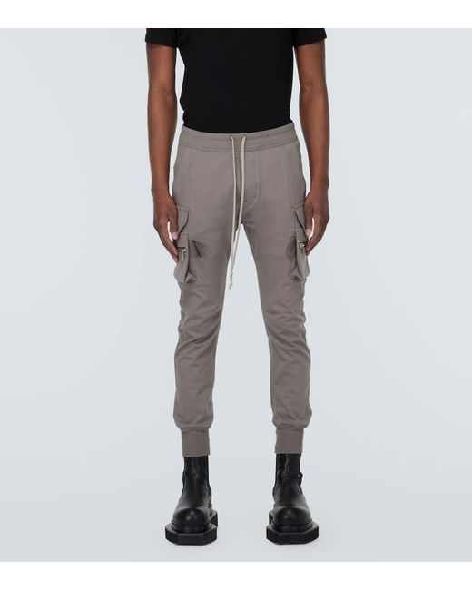 Rick Owens Gray Mastodon Cotton Jersey Cargo Pants for men