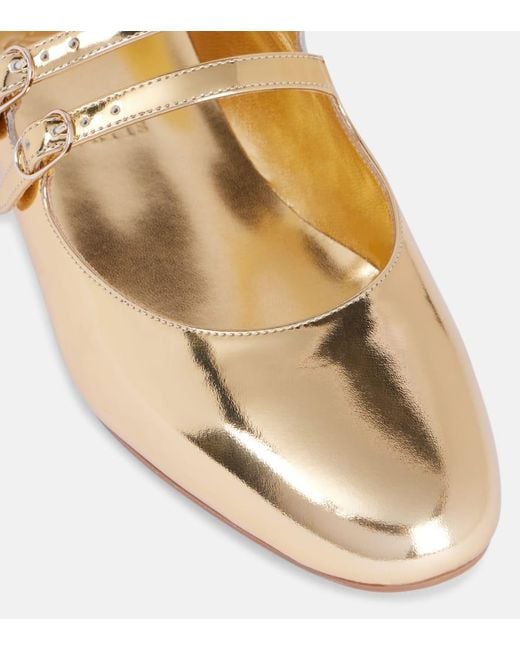 Christian Louboutin Natural Sweet Jane Mirrored Leather Mary Jane Flats