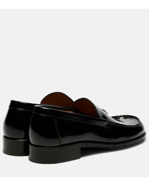 Lemaire Black Leather Loafers