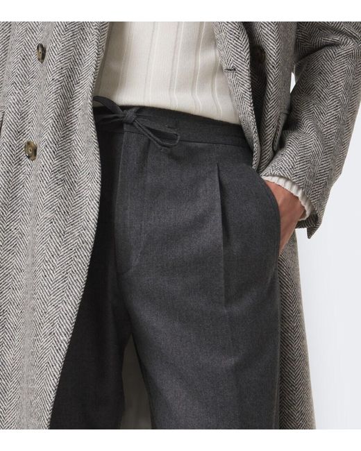Lardini Gray Wool And Cashmere Slim Pants for men