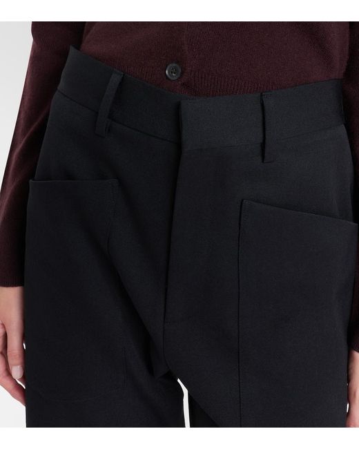 Nili Lotan Blue Shon Virgin Wool Barrel-Leg Pants
