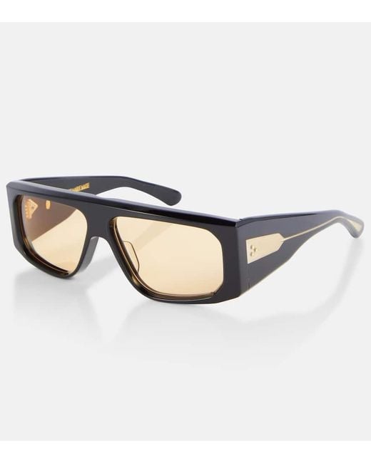 Jacques Marie Mage Brown Eckige Sonnenbrille Cliff